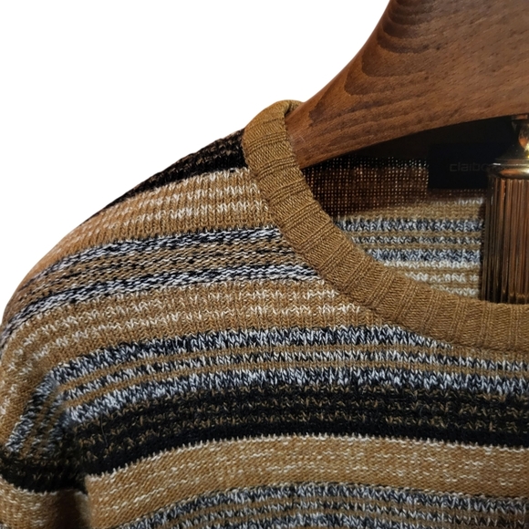 Vintage Claiborne Mens Striped Wool Alpaca Blend Sweater Size XL Y2K Cosby Style - Picture 3 of 6